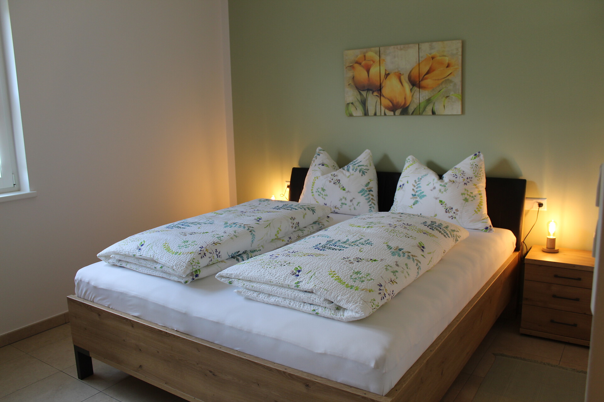 Schlafzimmer der Ferienwohnung A am Gartnerhof